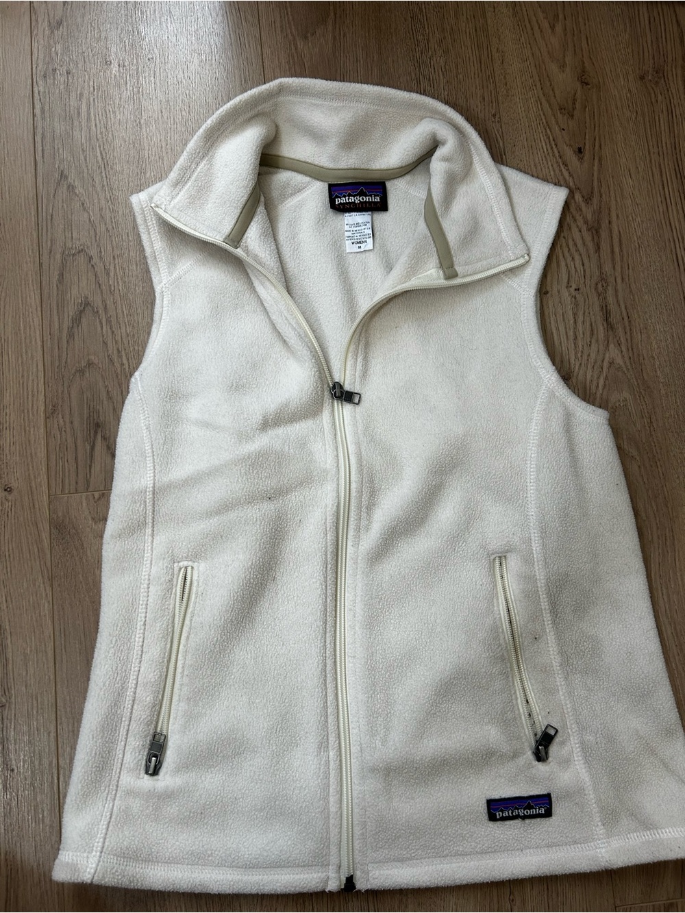 Patagonia Cream Fleece Zip-Up Vest